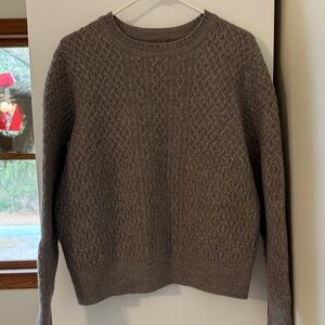100% wool sold at huckberry Wills Men's Brown Cable Knit Sweater